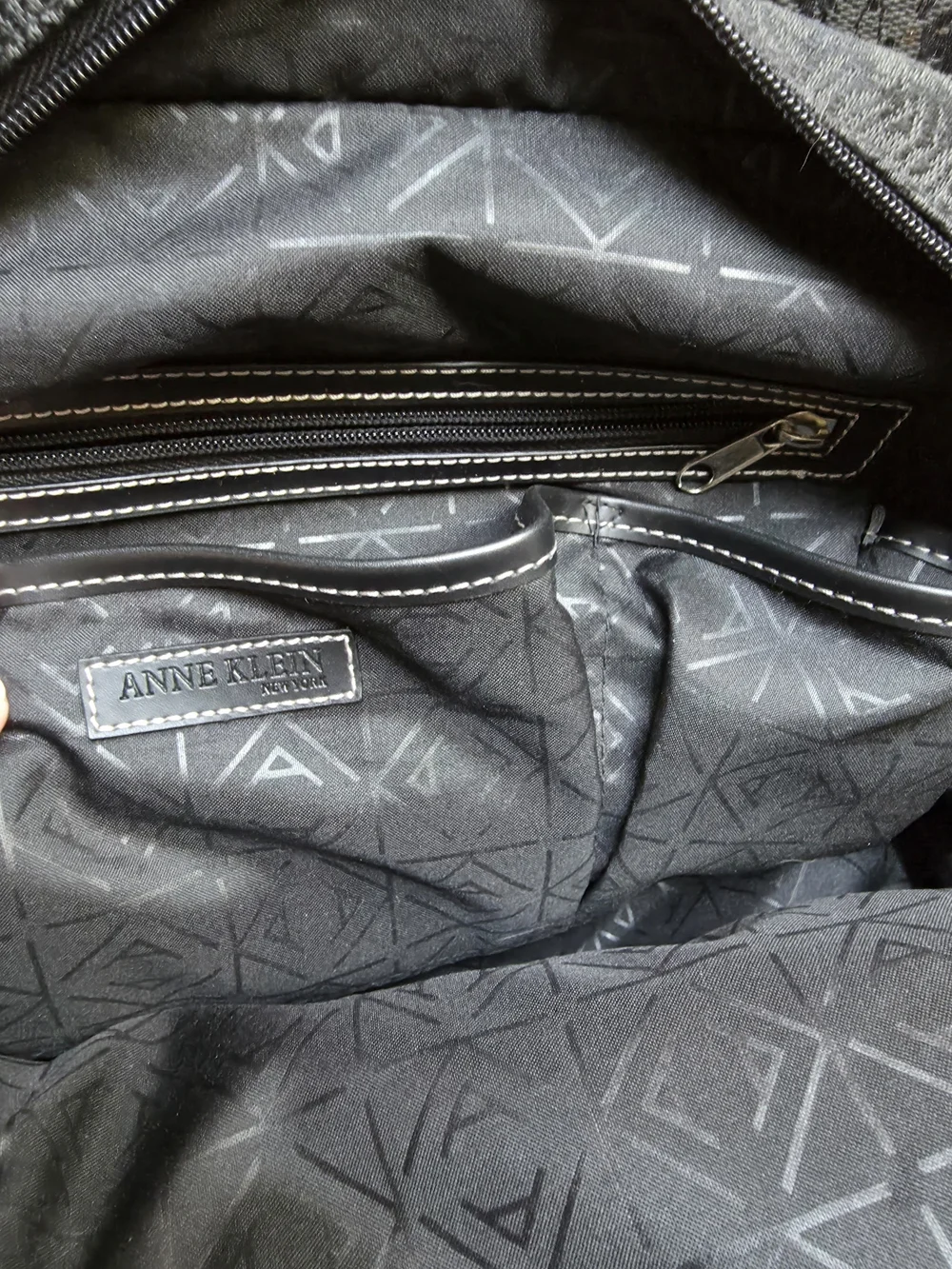 Anne Klein Patterned Tote with Leather Trim